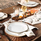 Conjunto De 12 Pratos Fundos Porcelana 22,5cm Ryo Maresia