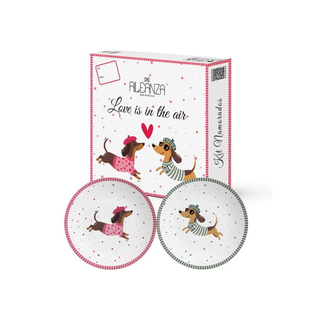 Kit 2 Pratos de sobremesa LOVE IS IN THE AIR