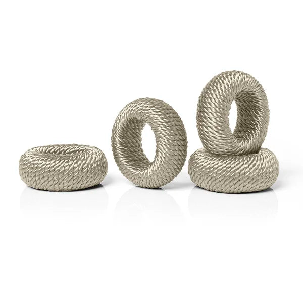 Anel de Guardanapo 4 Peças Rayon Champagne