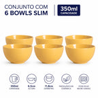 Conjunto 6 Bowls Slim Mustard 350 ml