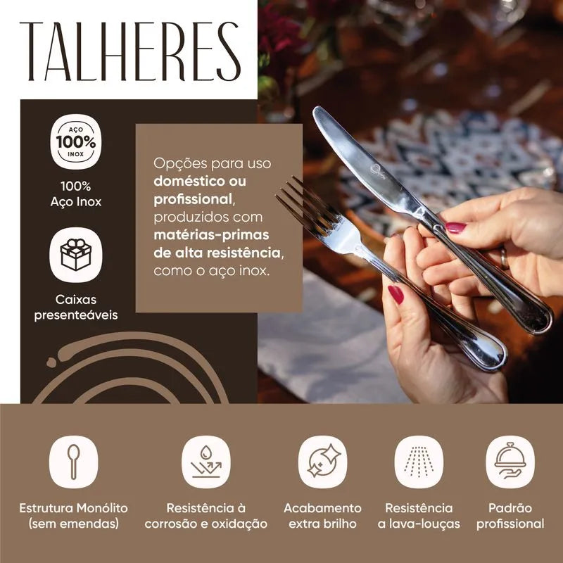 Faqueiro em Aço Inox 42 Peças Olinda