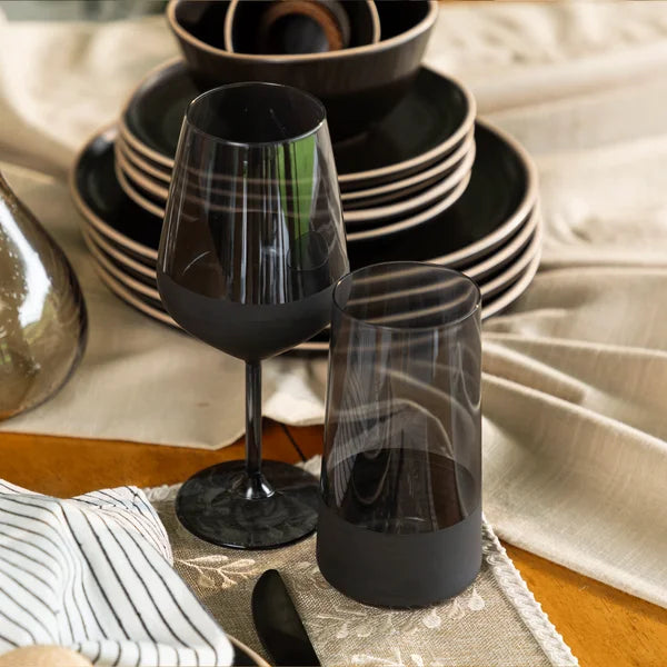 Jogo de Taças Copa e Cia 6 Peças Duo 490ml em Vidro Preto