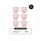Jogo de 6 Canecas 360 Ml Flora Dália