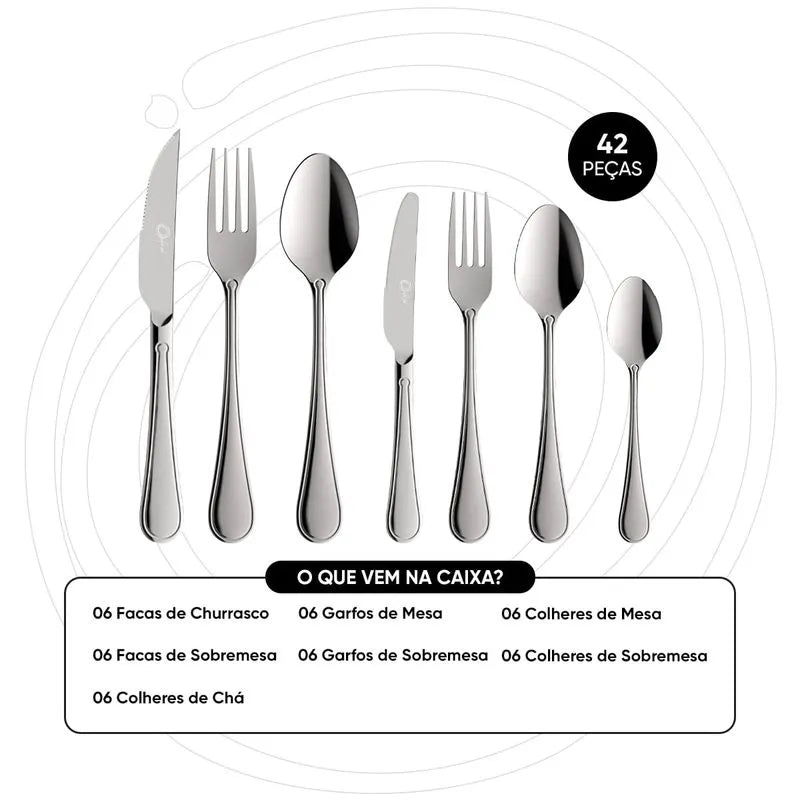 Faqueiro em Aço Inox 42 Peças Olinda