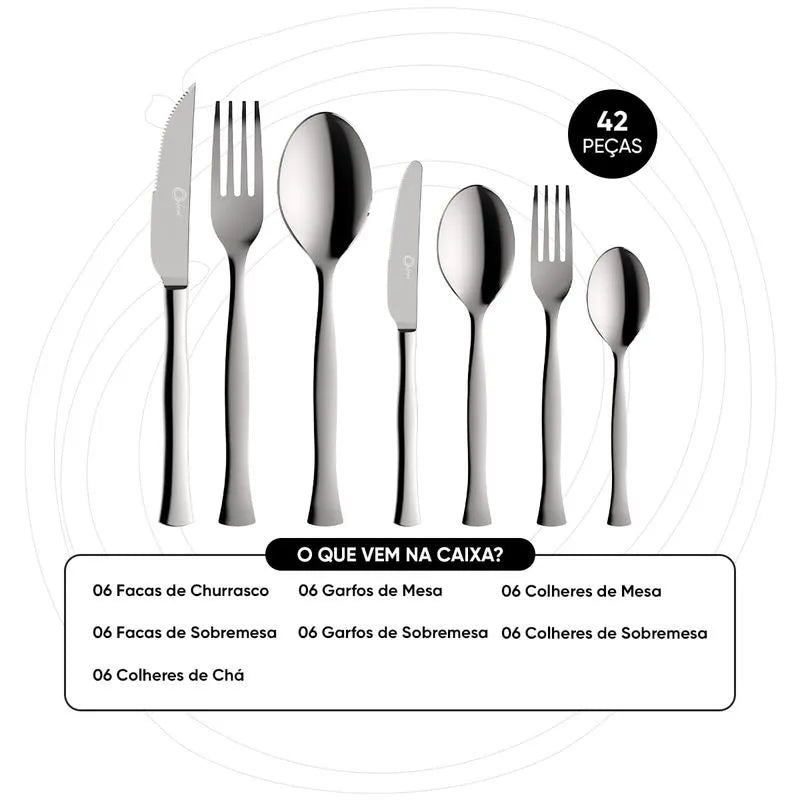 Faqueiro em Aço Inox 42 Peças Noronha