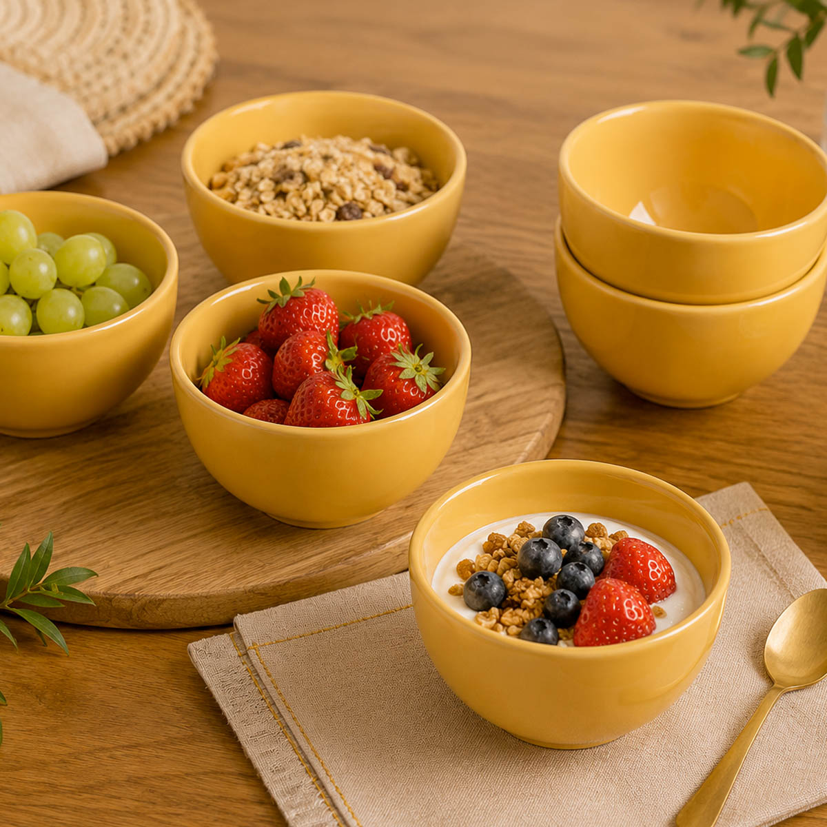 Conjunto 6 Bowls Slim Mustard 350 ml