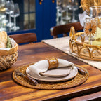 Anel de Guardanapo 4 Peças Rattan Palha