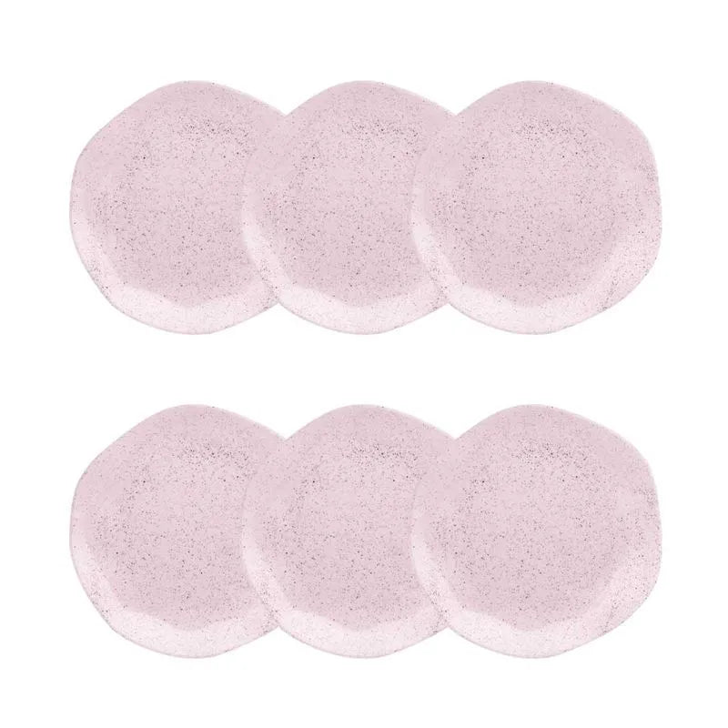 Jogo de 6 Pratos Sobremesa 21,5 Cm Ryo Pink Sand