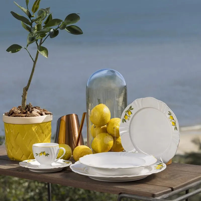 Jogo de 6 Pratos Fundos 24 Cm Soleil Limoni