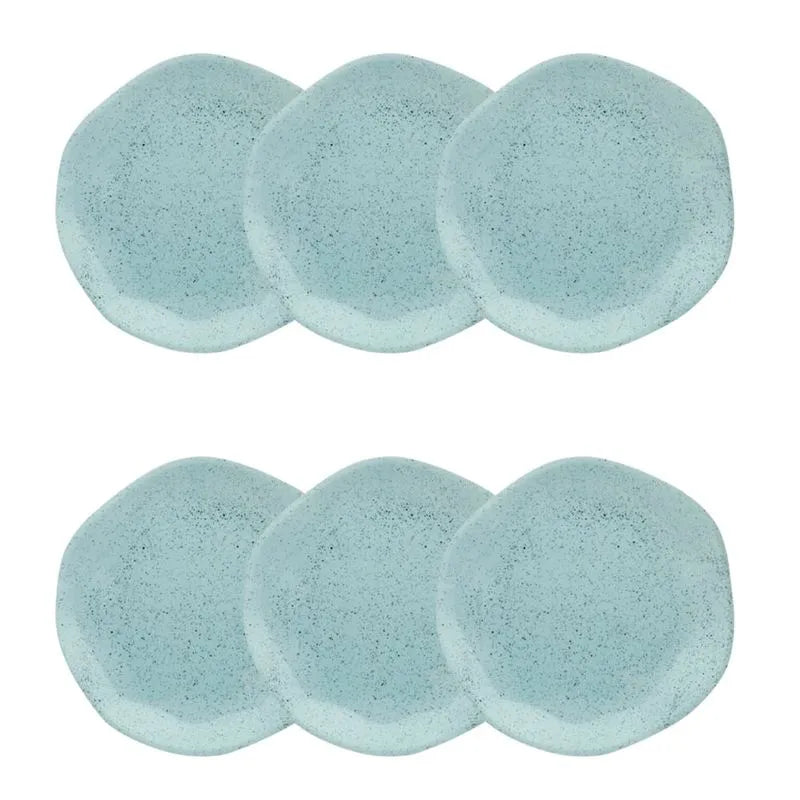 Jogo de 6 Pratos Sobremesa 21,5 Cm Ryo Blue Bay