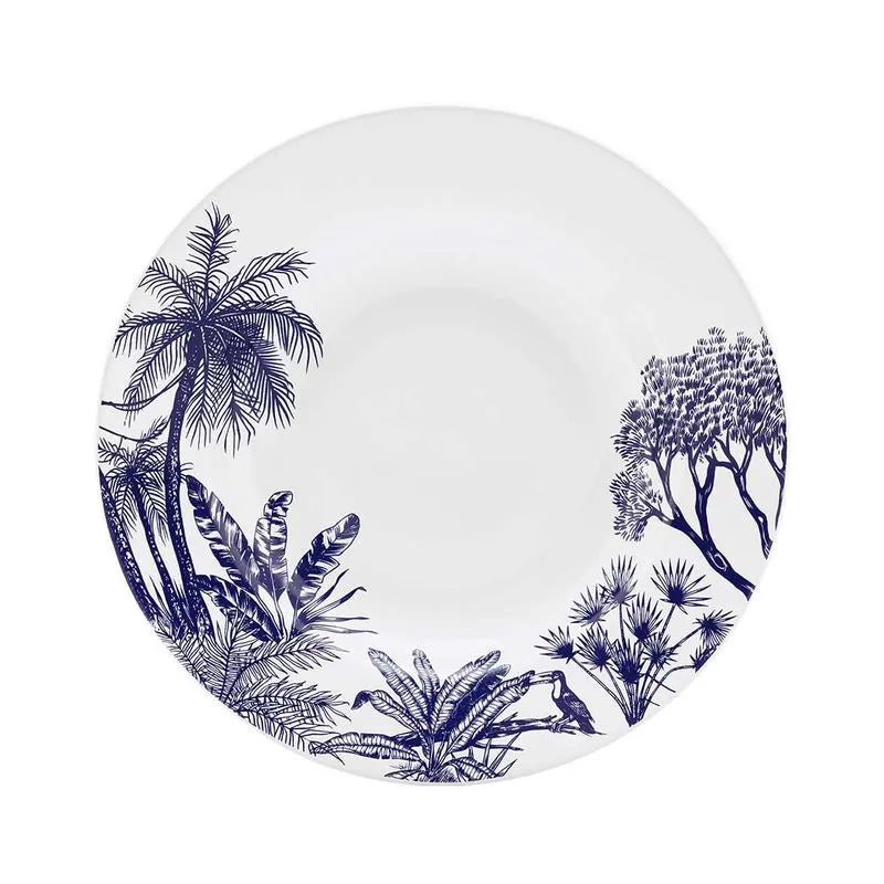 Jogo de 6 Pratos Fundos 23,5 Cm Flamingo Toile de Jouy