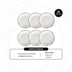 Jogo de 6 Pratos Fundos 22,5 Cm Ryo Maresia